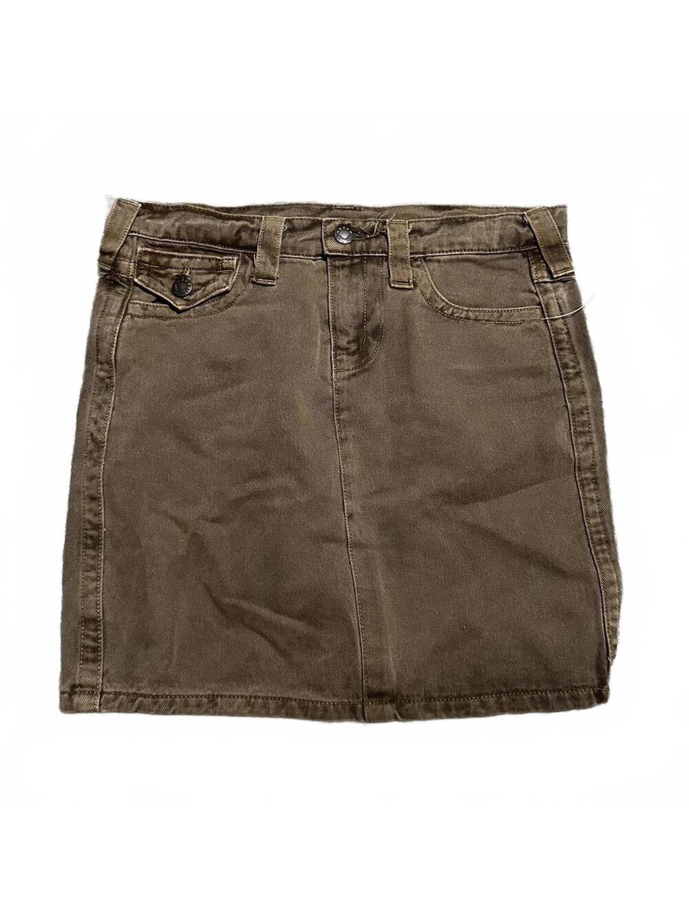 7 For Humanity Jeans Brown Denim Mini Skirt Size 27